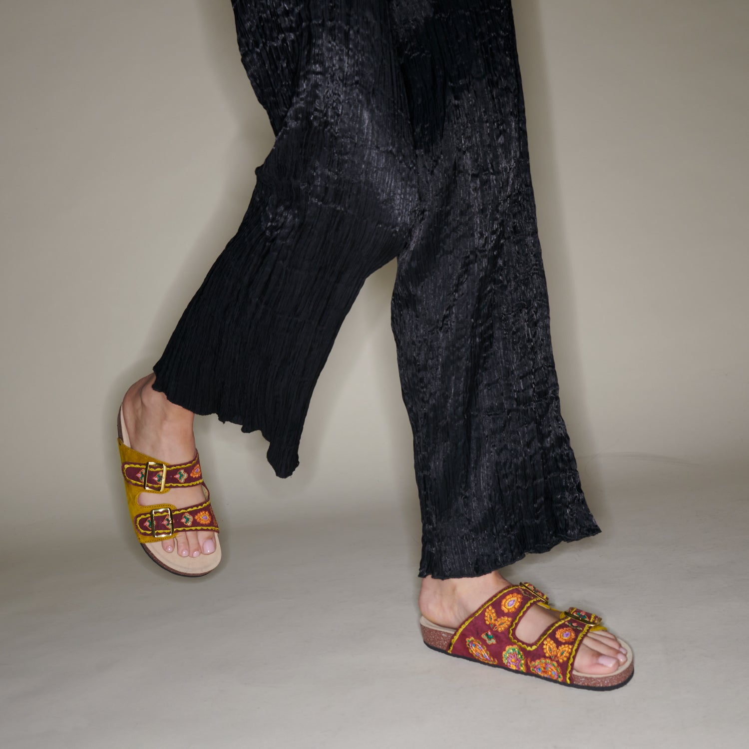 Odette Sandals Leather Purple Cashmere