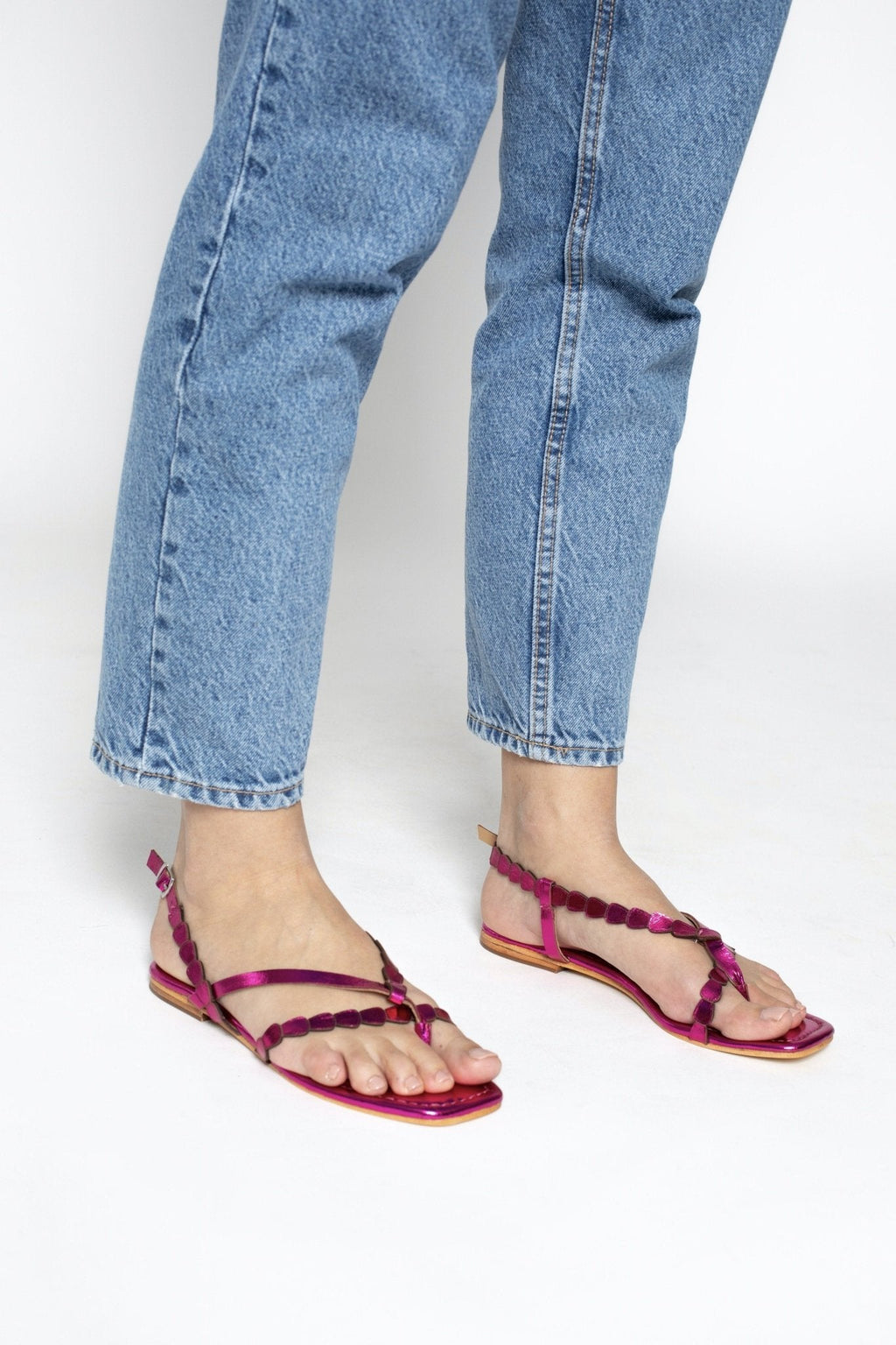 White Sun - Sandales Plates Anouk - Fushia - Femme