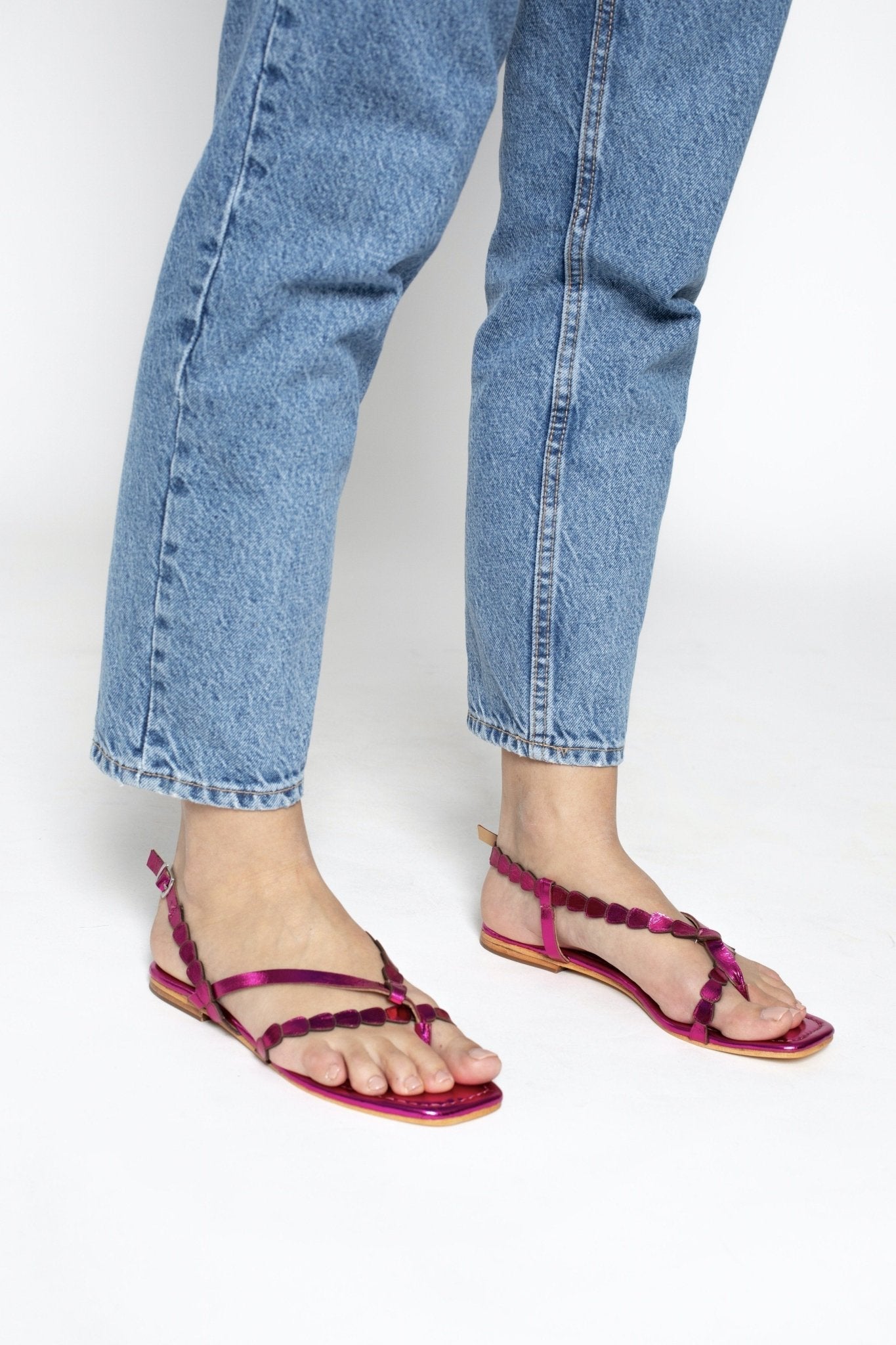 White Sun - Sandales Plates Anouk - Fushia - Femme