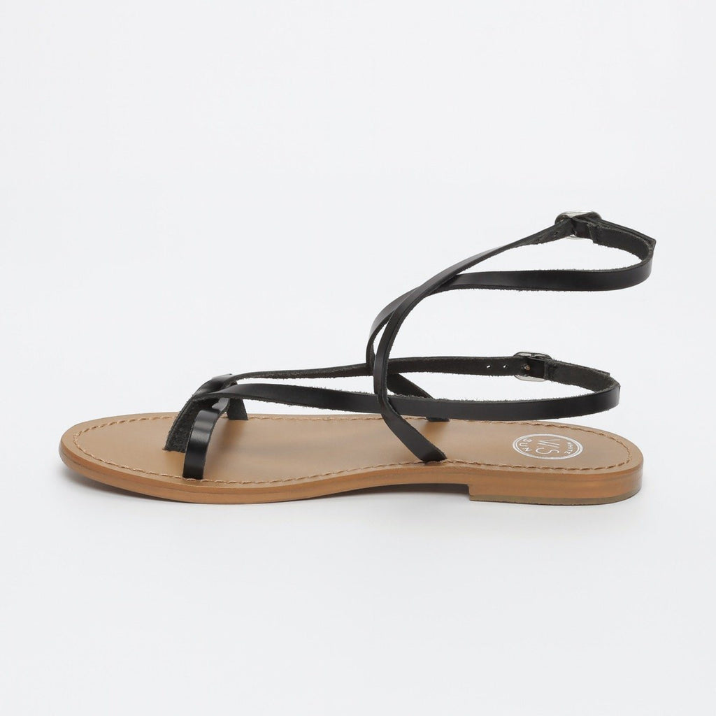 White Sun - Sandales Plates Ceara - Noir - Femme