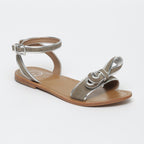 White Sun - Sandales Plates Espelho - Gris Et Argent - Femme