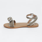 White Sun - Sandales Plates Espelho - Gris Et Argent - Femme