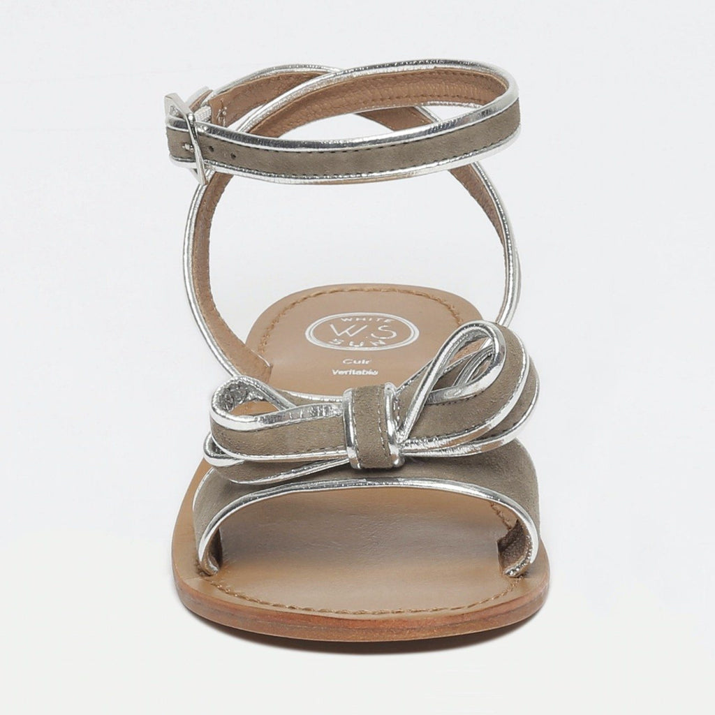 White Sun - Sandales Plates Espelho - Gris Et Argent - Femme