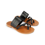 Mules Tiya - Croco - Noir