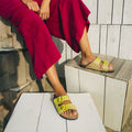 Yellow Odette Python Sandals But