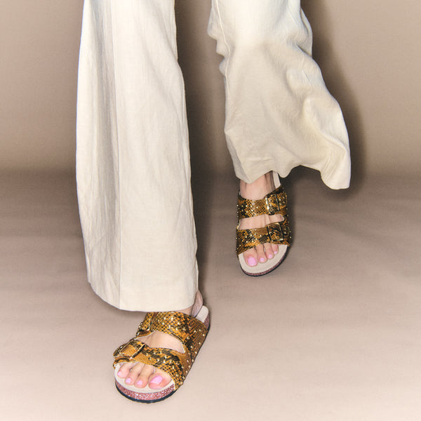 Odette Ranch Python Sandals