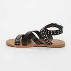 White Sun - Sandalias Alcoy - Buff Black / Studs Silver - Black