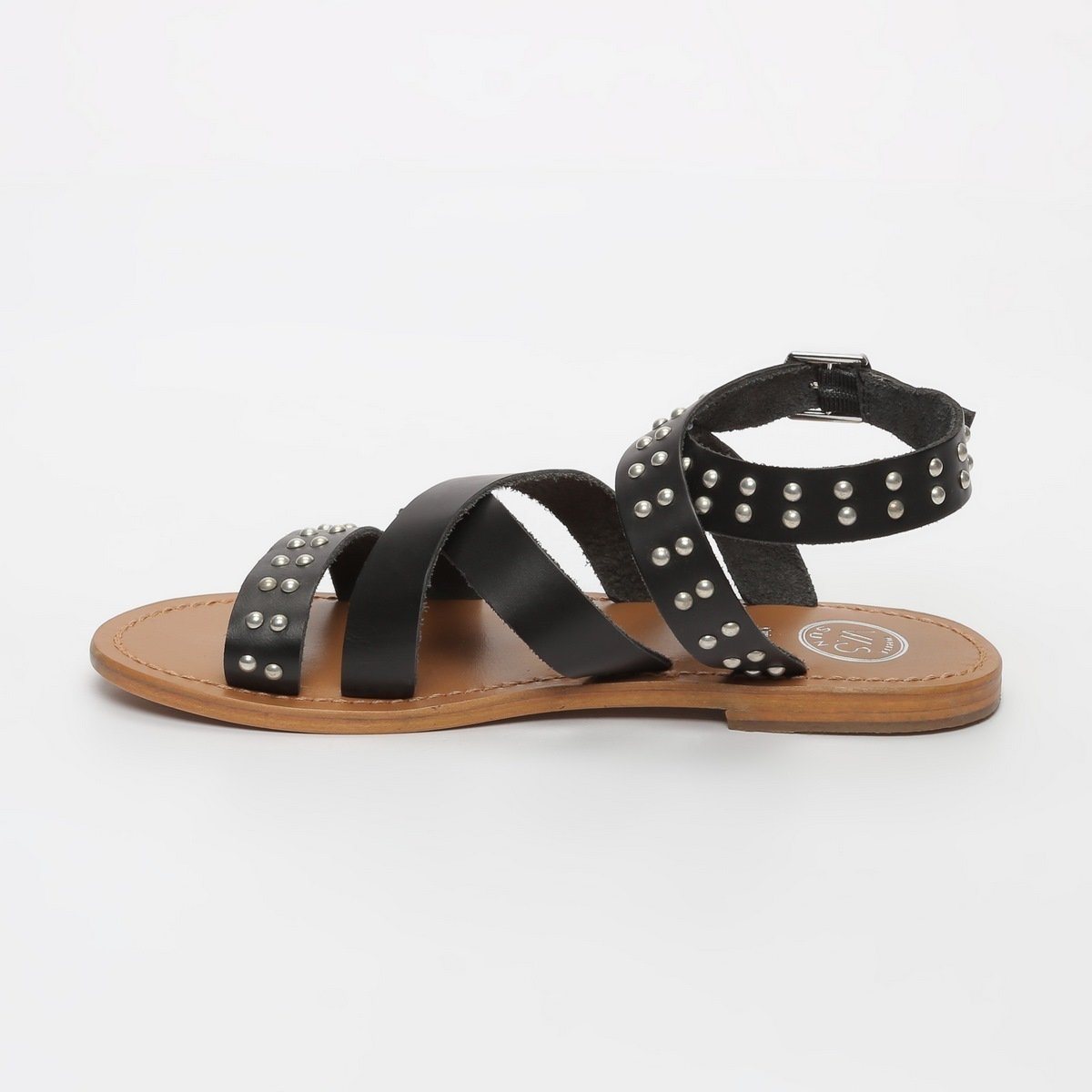 White Sun - Sandalias Alcoy - Buff Black / Studs Silver - Black