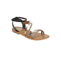 Les Bagatelles - Fatsia Sandals - Black and White and Gold