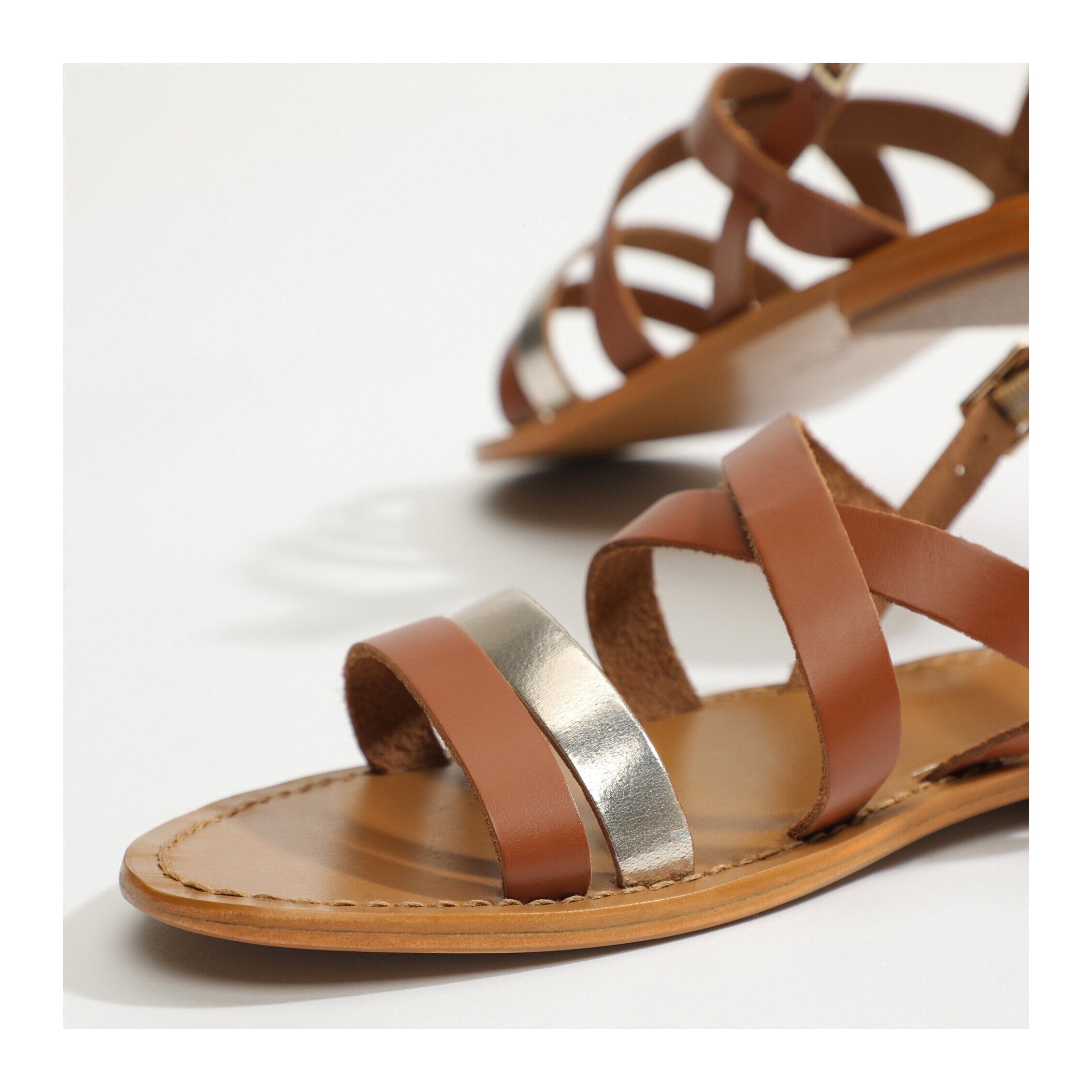 White Sun - Sandalias Paraena - Buff Marron / Buff Gold - Gold+Marron