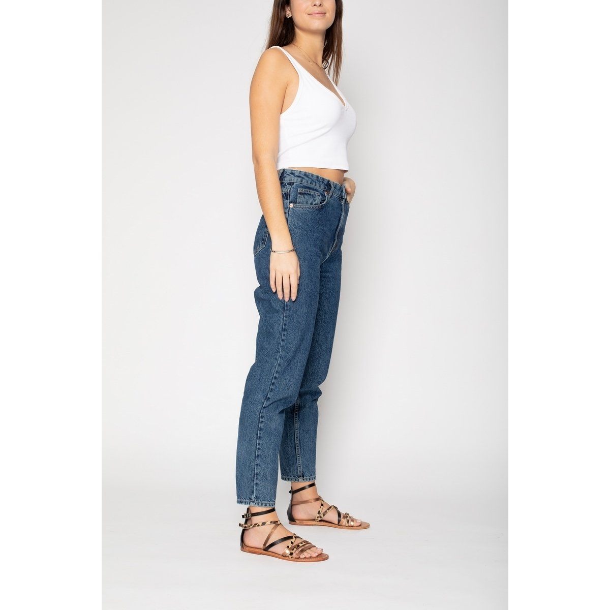 White Sun - Sandalias de tendencia Valizas - Negro, bronce y leopardo - Mujer