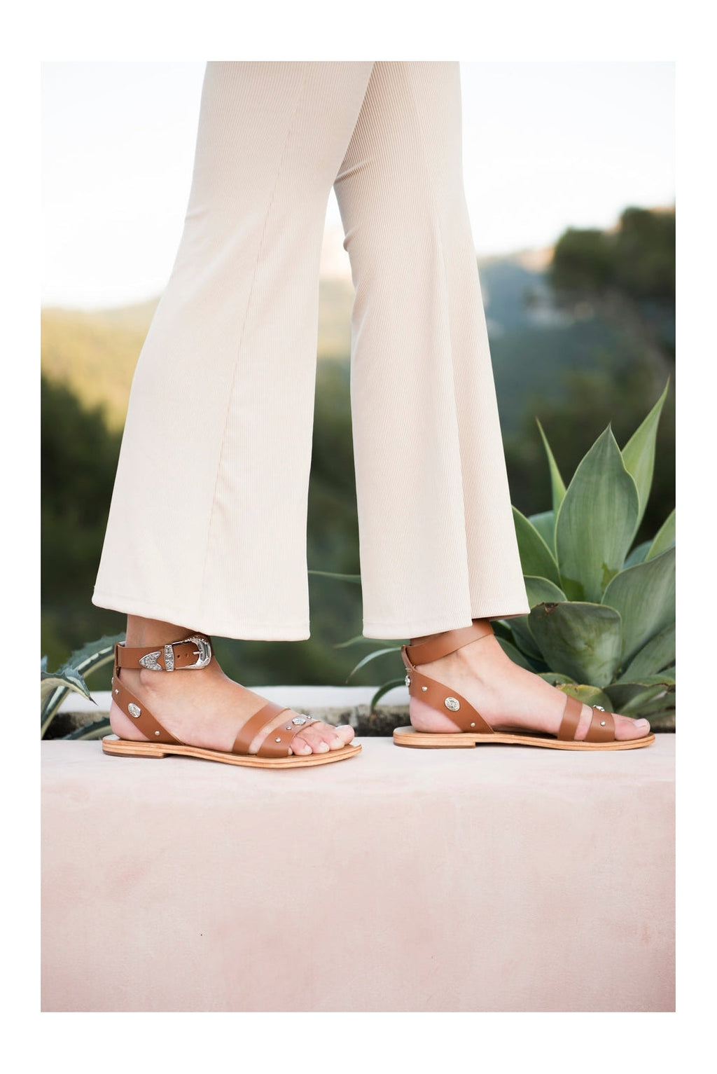 White Sun - Sandales Baani - Camel Goat Leather - Camel