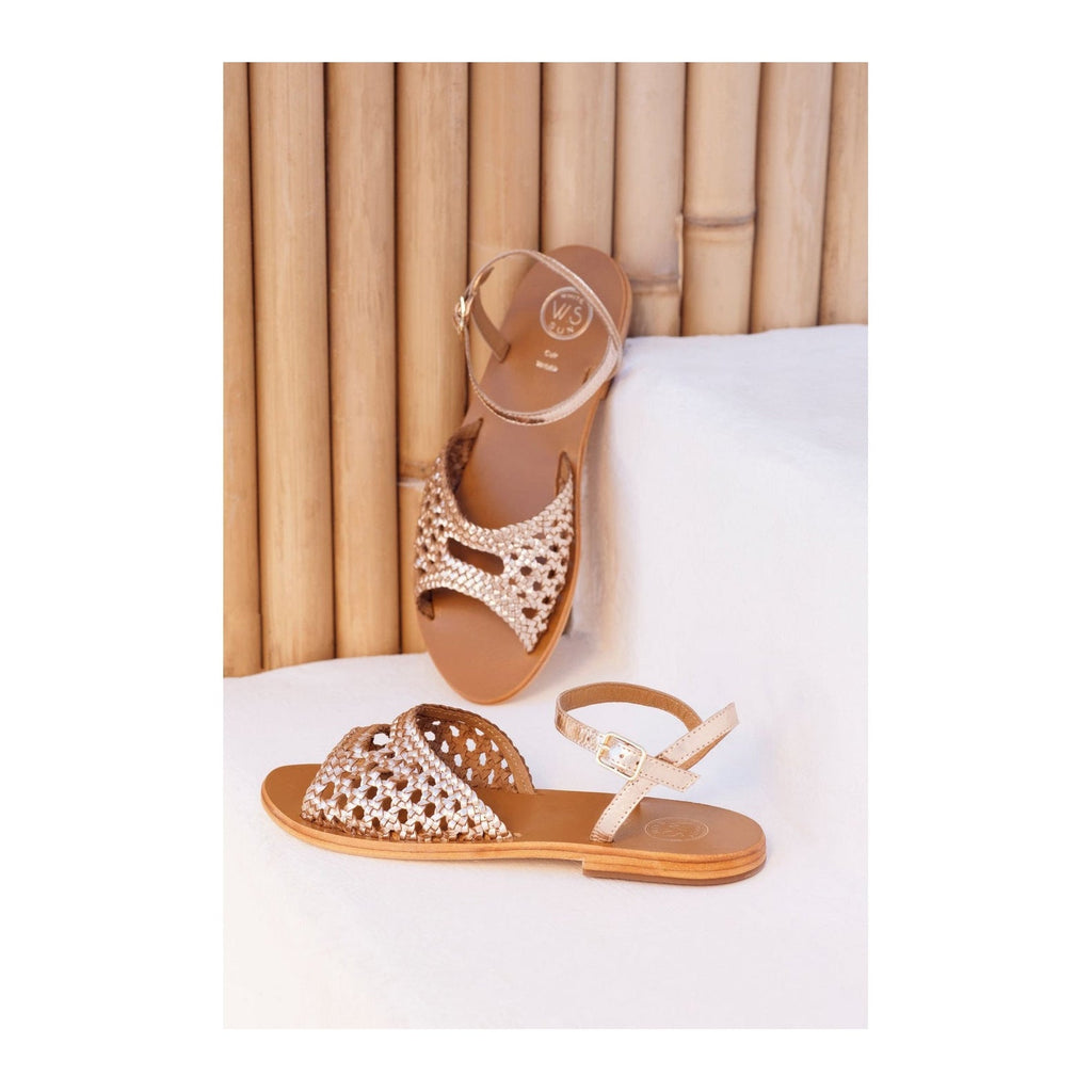 White Sun - Sandales Basanti - Gold Goat Leather - Gold