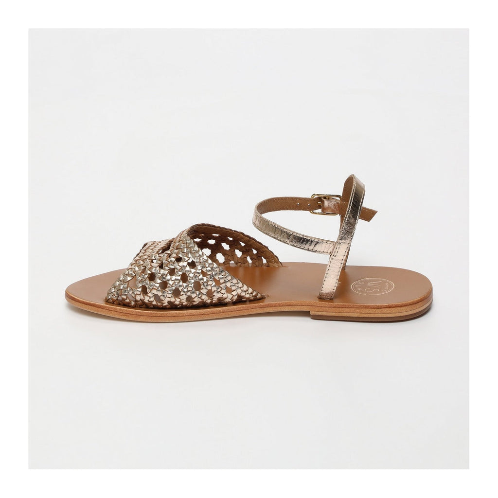 White Sun - Sandales Basanti - Gold Goat Leather - Gold