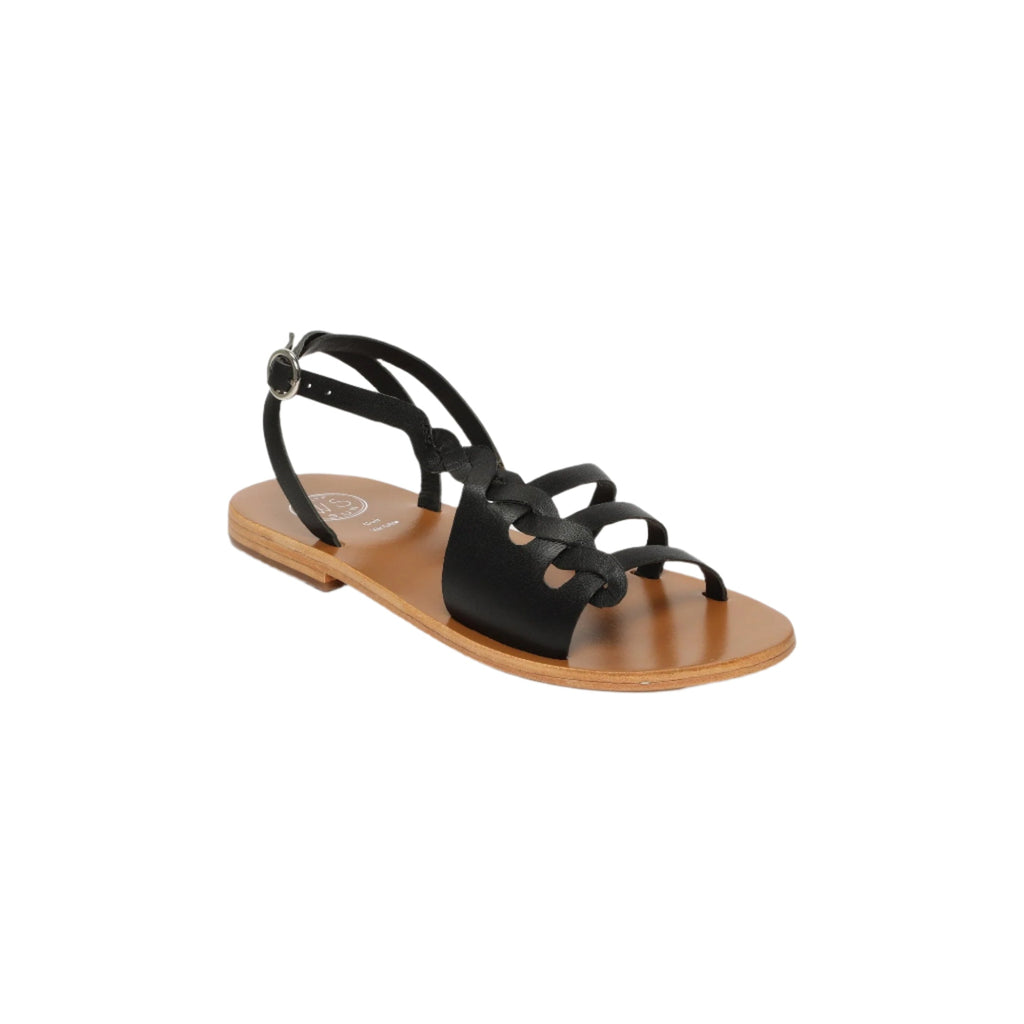 White Sun - Sandales Delaram - Black Goat Leather - Black
