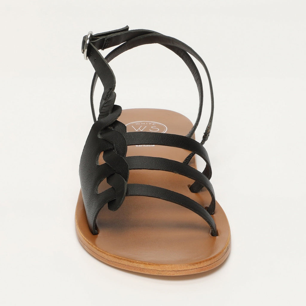 White Sun - Sandales Delaram - Black Goat Leather - Black