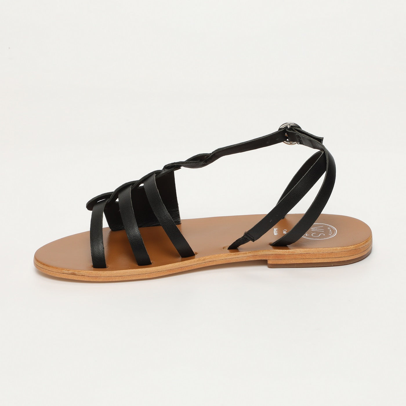 White Sun - Sandales Delaram - Black Goat Leather - Black