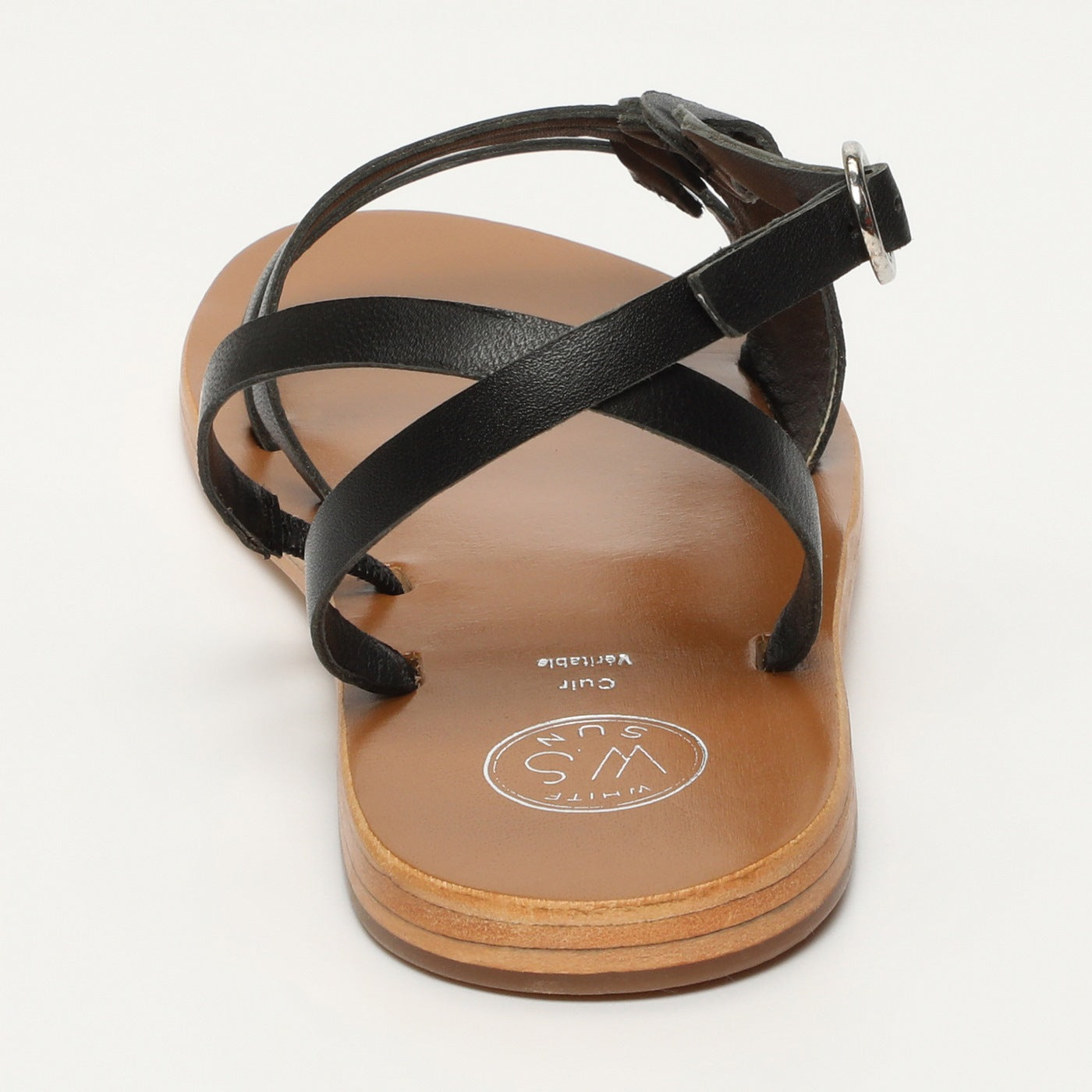 White Sun - Sandales Delaram - Black Goat Leather - Black
