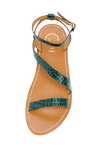 White Sun - Sandalias Xigala - Piel de cabra con estampado de cocodrilo verde - Cocodrilo verde