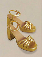 Cleopatre Heeled Sandals - Gold