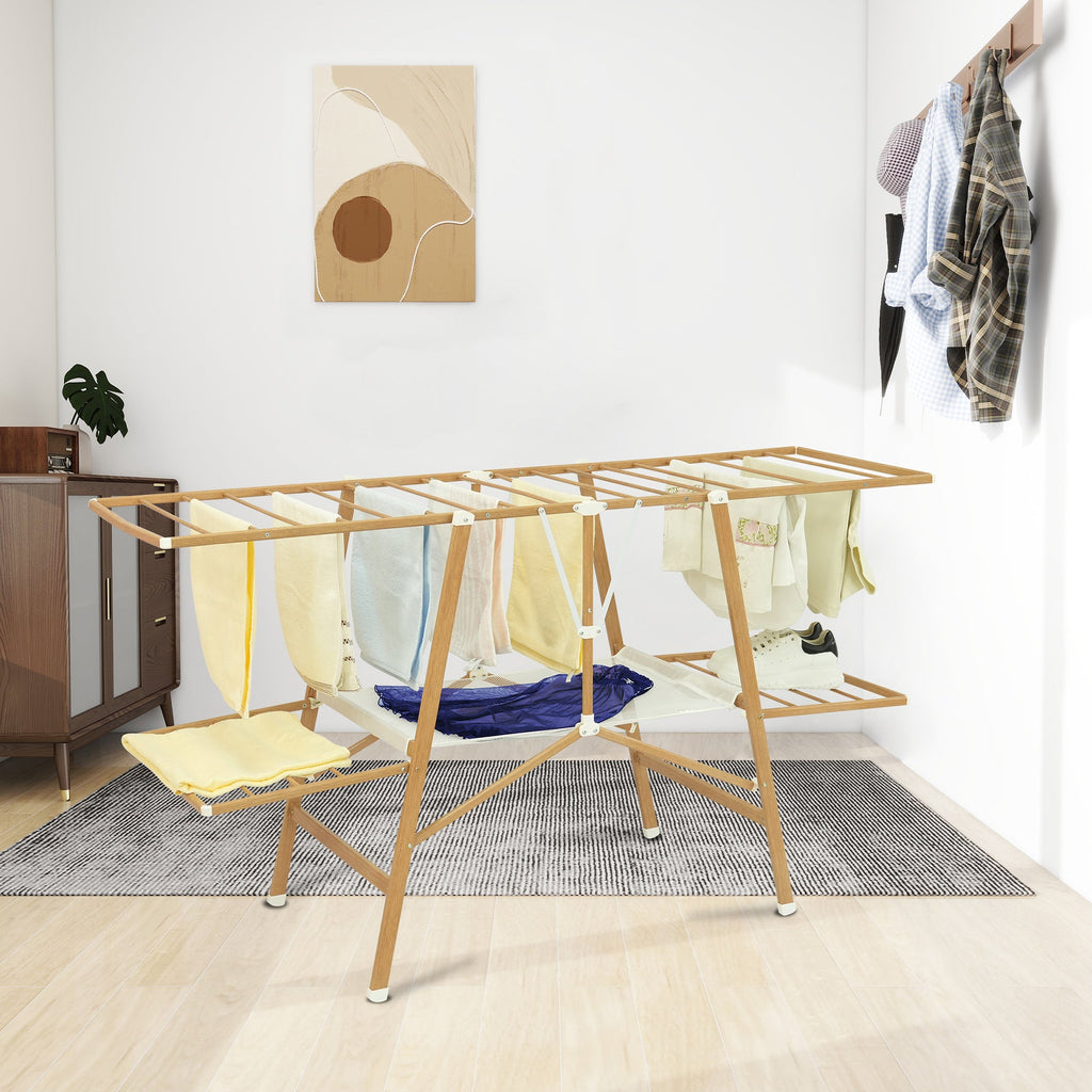 Foldable clothes dryer multifunction drying rack 20M NAIROBI Wood color