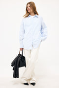 Camicia Seersucker Long Sleeve - A Righe Blu