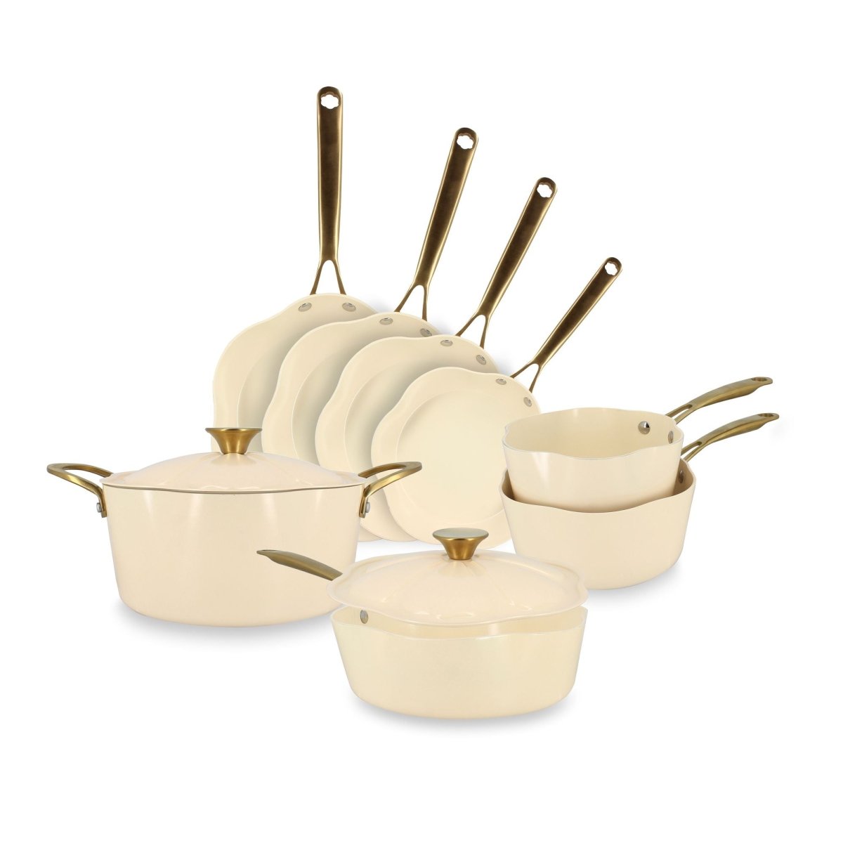 Dahlia - Set De 8 Pièces - Aluminium Recyclé - Beige
