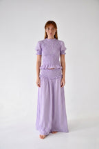 Falda Lea Cuadros Vichy Lavanda