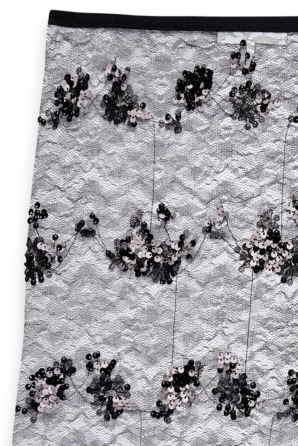 Sheer Sequin Skirt - Black