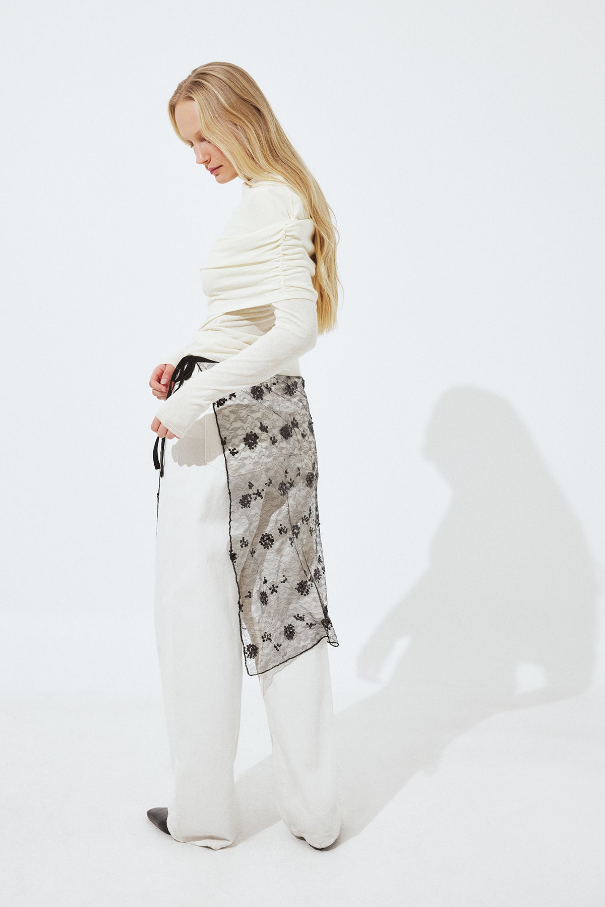 Sheer Sequin Skirt - Black