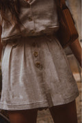 Short Francesco Lin Viscose Beige