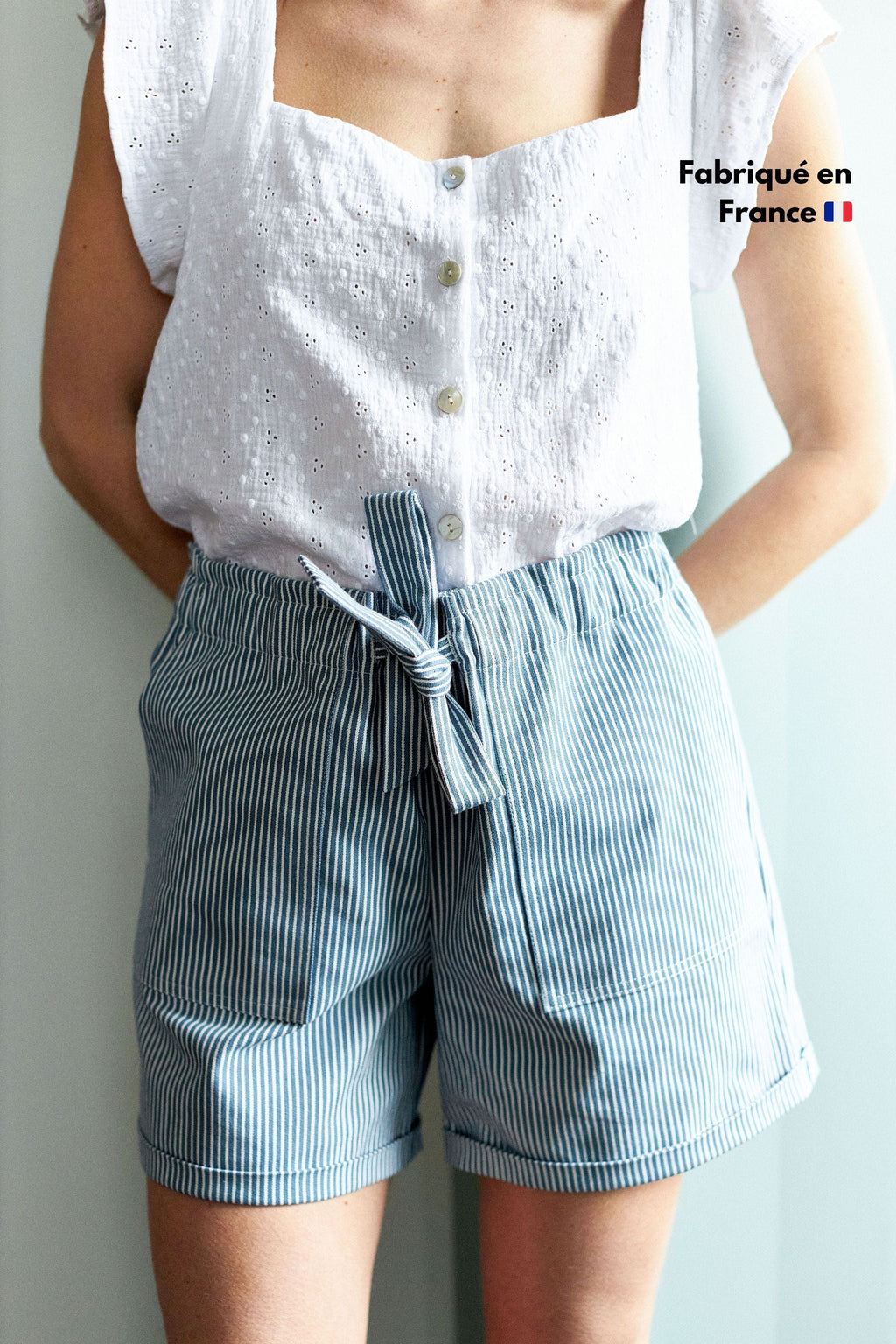 Short Sybille - Rayures Bleues Femme