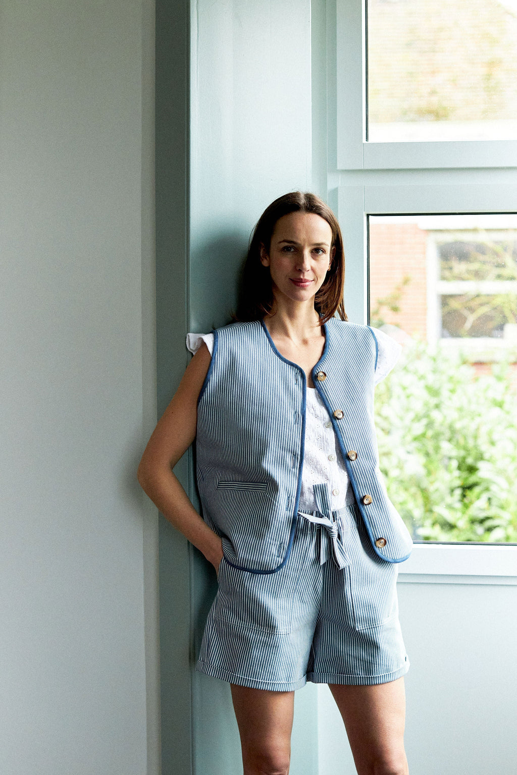 Short Sybille - Rayures Bleues Femme