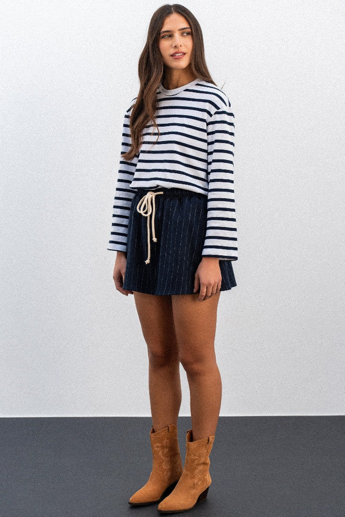 SHORT SÉLÈNE RAYADO MARINO