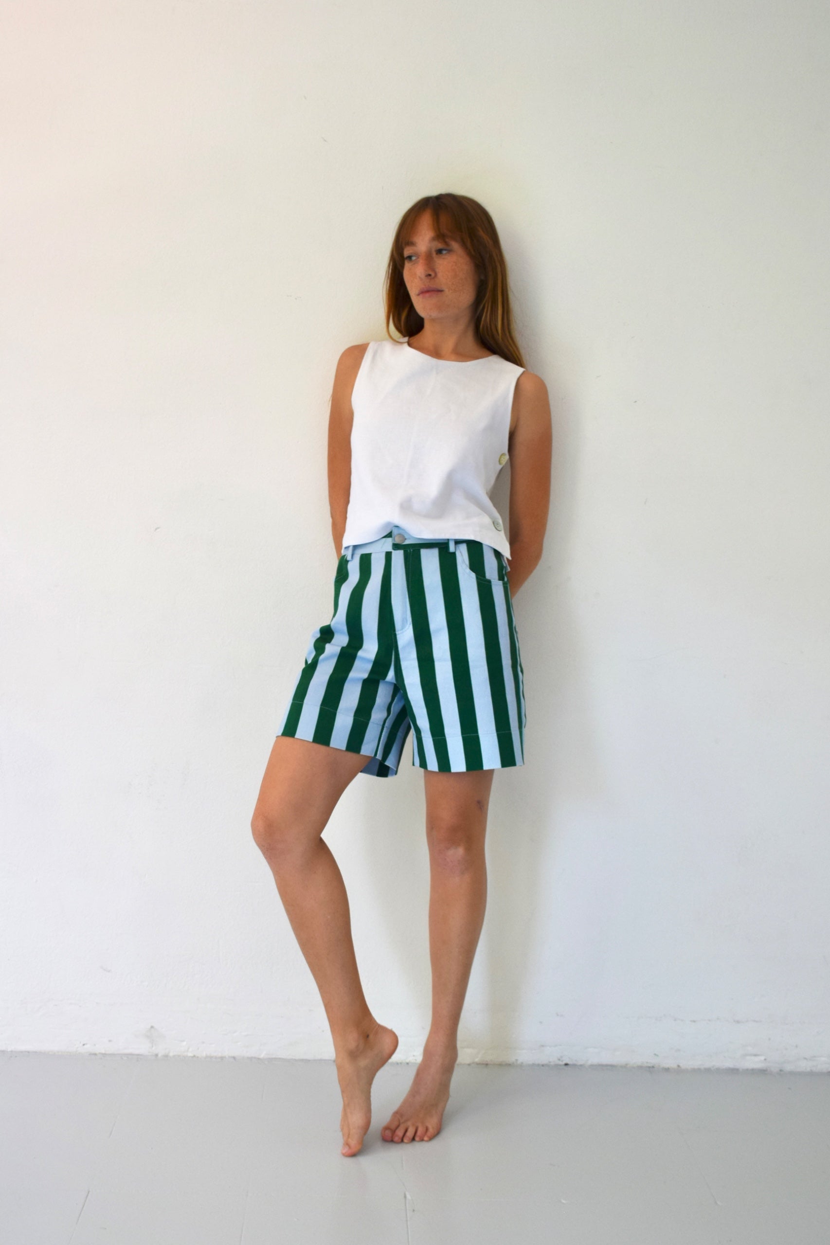Pantalón Corto Gala Verde Y Celeste