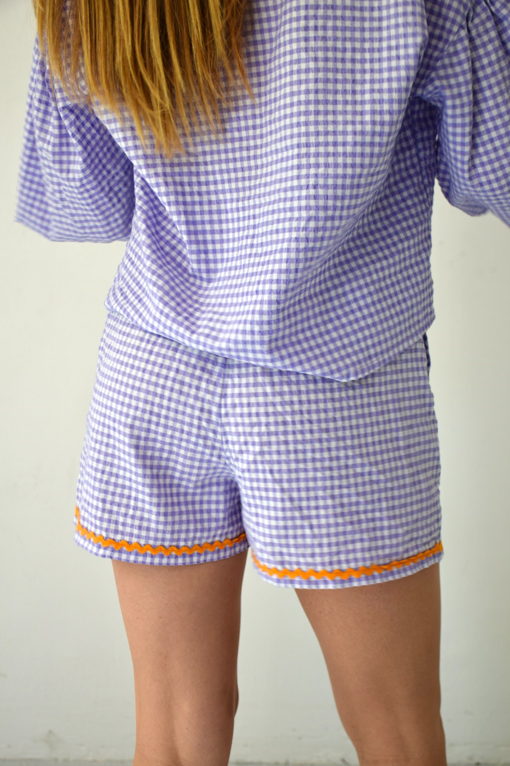 Pantalón Corto Marta Vichy Lavanda
