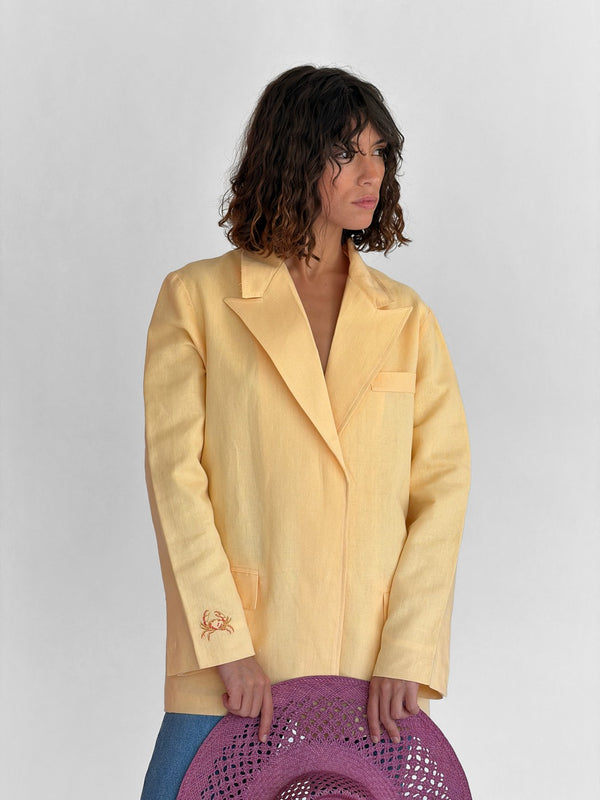 Simeon Linen Jacket - Yellow