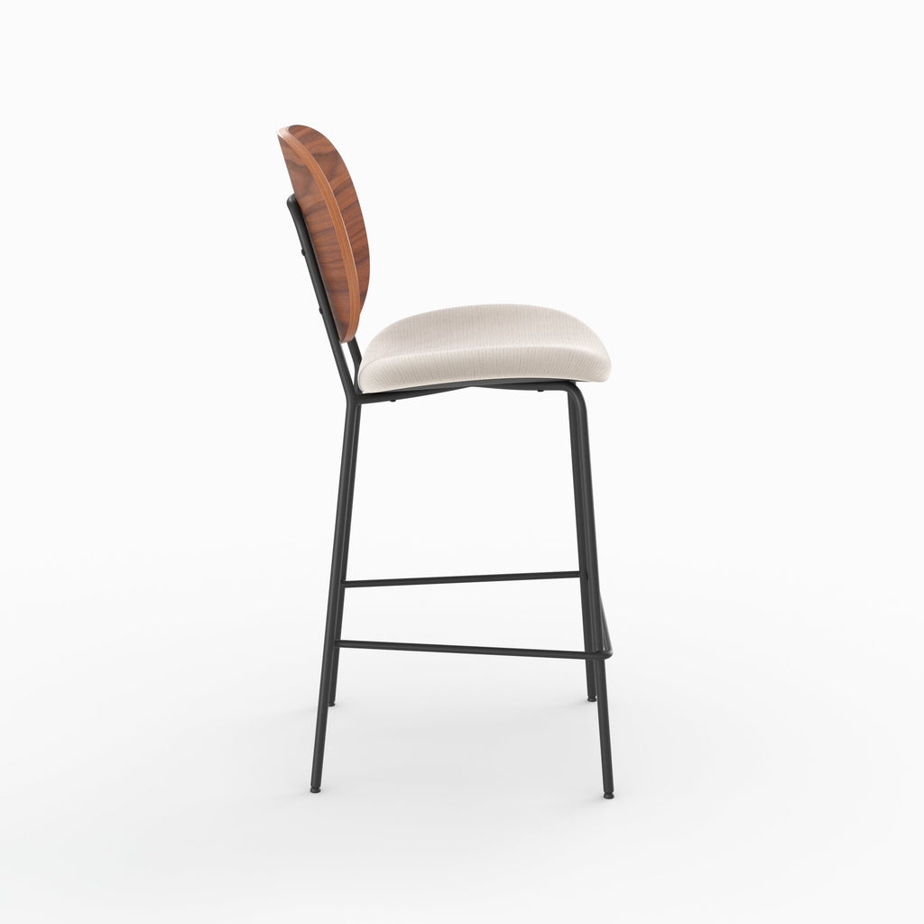 Simone - Lot De 2 Chaises Pour Îlot Central En Tissu Beige