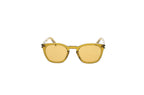 Luxury Eyewear – Solglasögon - Saint Laurent, runda solglasögon, tunn båge och gula glas, framifrån