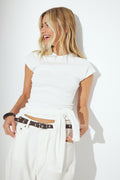 Slim Studded Belt - Brown