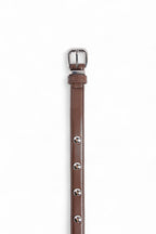 Slim Studded Belt - Brown