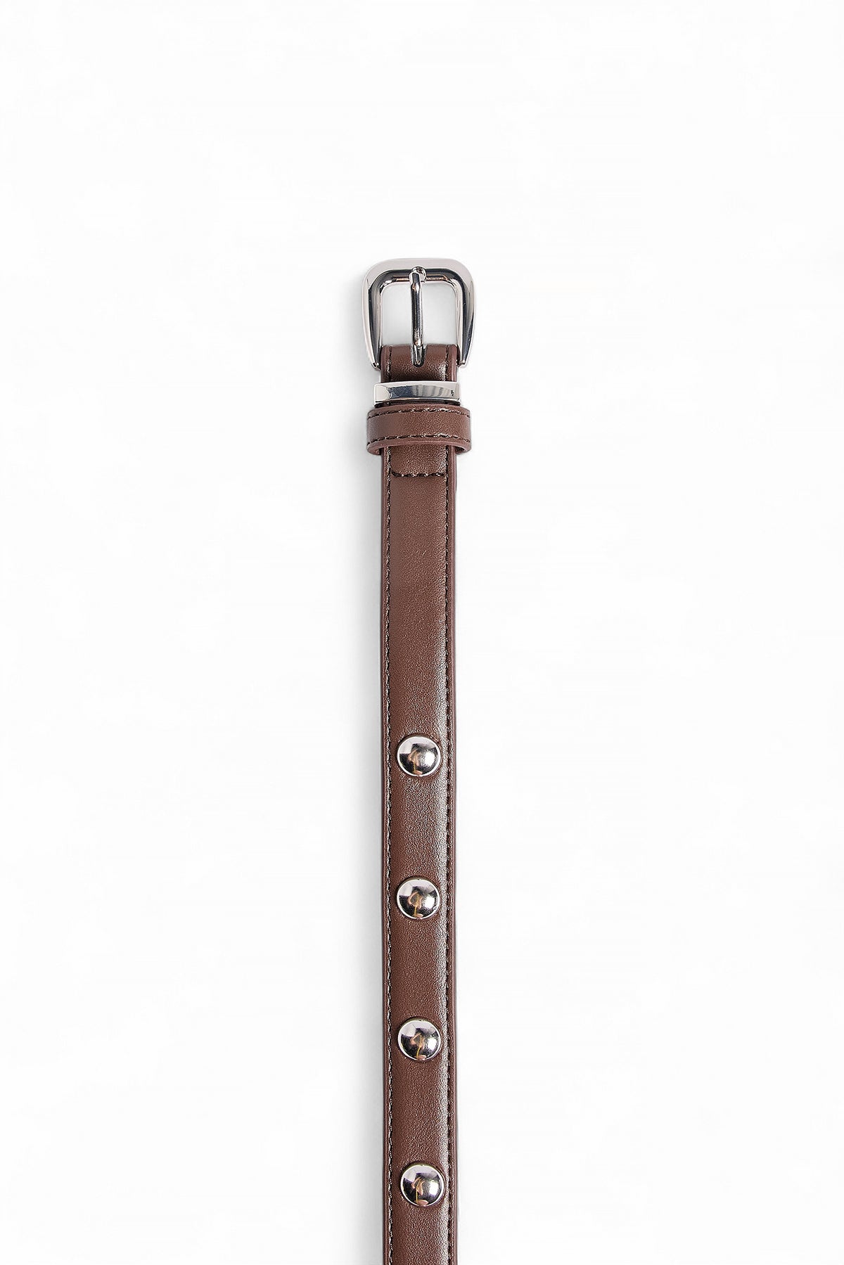 Slim Studded Belt - Brown