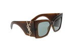 Luxury Eyewear – Okulary przeciwsłoneczne - Saint Laurent, brązowe okulary przeciwsłoneczne z przyciemnianymi szkłami, widok z profilu trzy czwarte