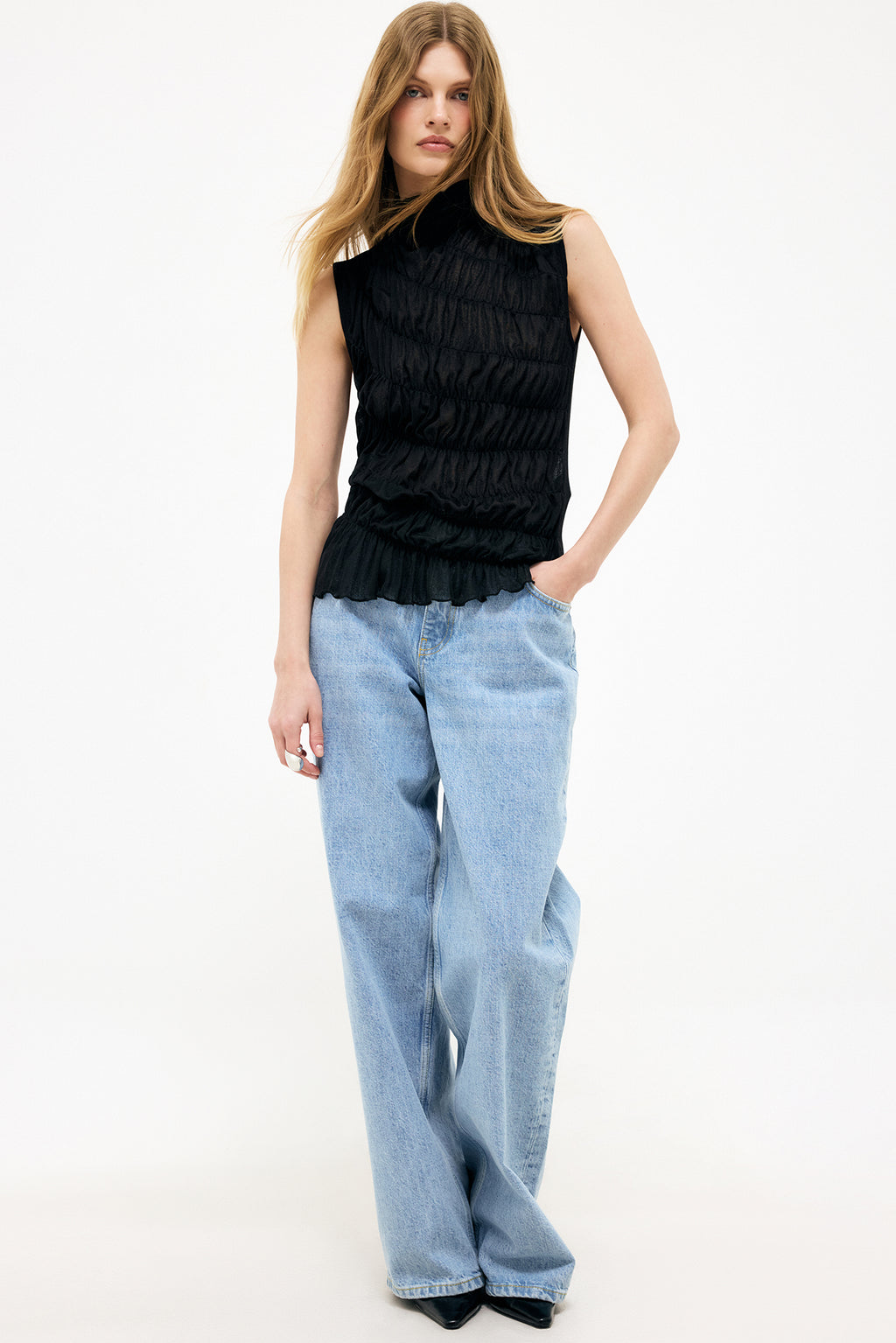 Top Smock Sleeveless Jersey - Noir