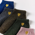 Chaussettes Lurex & Coeur Pailletées