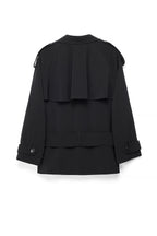 Gabardina Midi Fluida con Cinturón - Negro