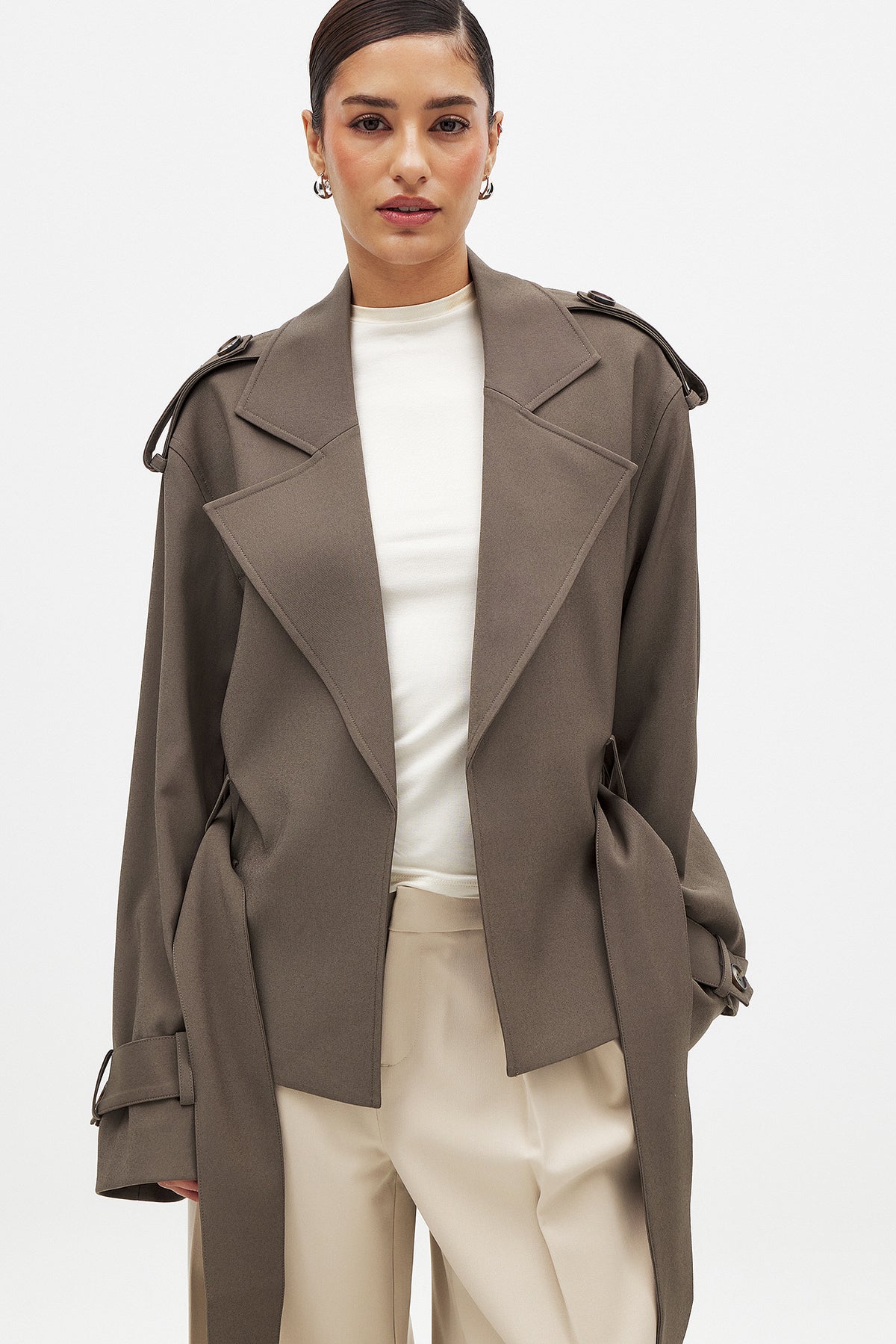 Soft Belted Trench - Taupe