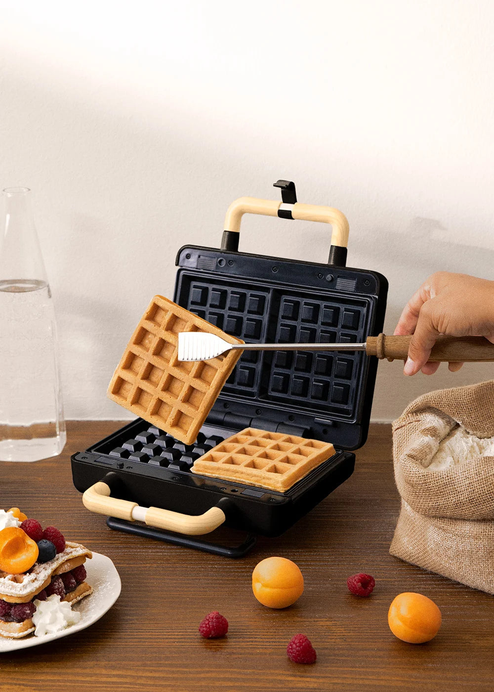 Stone Studio Double - Sandwichera, Grill & Gofrera con Placas Intercambiables - Negro