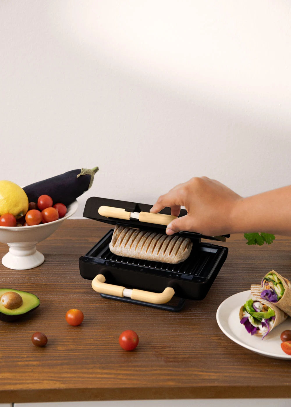Stone Studio Double - Sandwichera, Grill & Gofrera con Placas Intercambiables - Negro