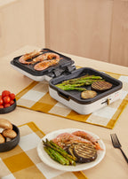 Stone Studio Pro - Grill Multifonction Avec Ouverture À 180º - Blanc Cassé